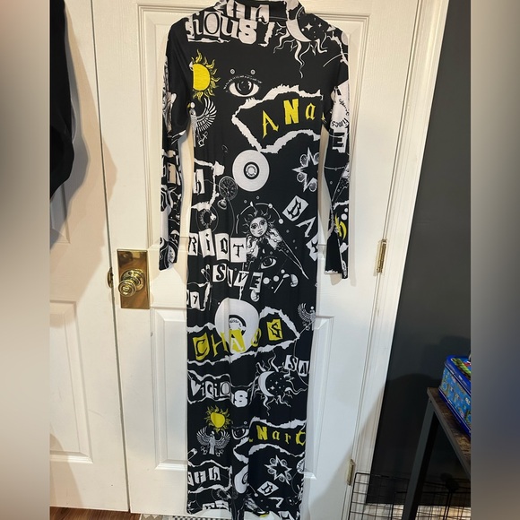 Jaded London maxi punk rock print dress Size 6 - Picture 3 of 4